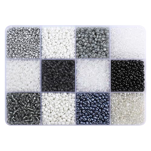 ZORESCOLEO Juego de cuentas acrílicas de 12 compartimentos, juego de cuentas sueltas portátiles, joyas, manualidades, cuentas acrílicas, textura, accesorios de joyería