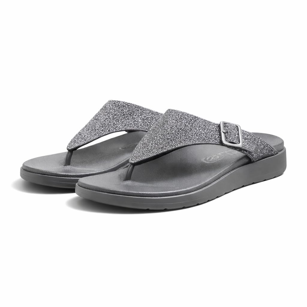 Mimpi Belanja Women's Fashion Glitter Sandals | Sparkling Comfort Slip-on Flip Flops for Ladies & Girls | Lightweight Thong Sandals-image-20