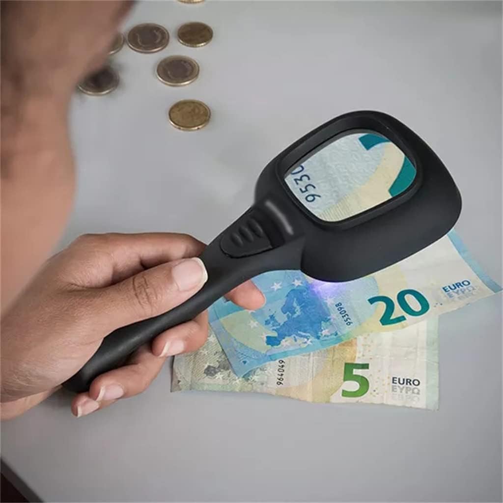 Handheld Magnifying Glass with Light Inspection Maintenance Reading Integrated Magnifying Glass