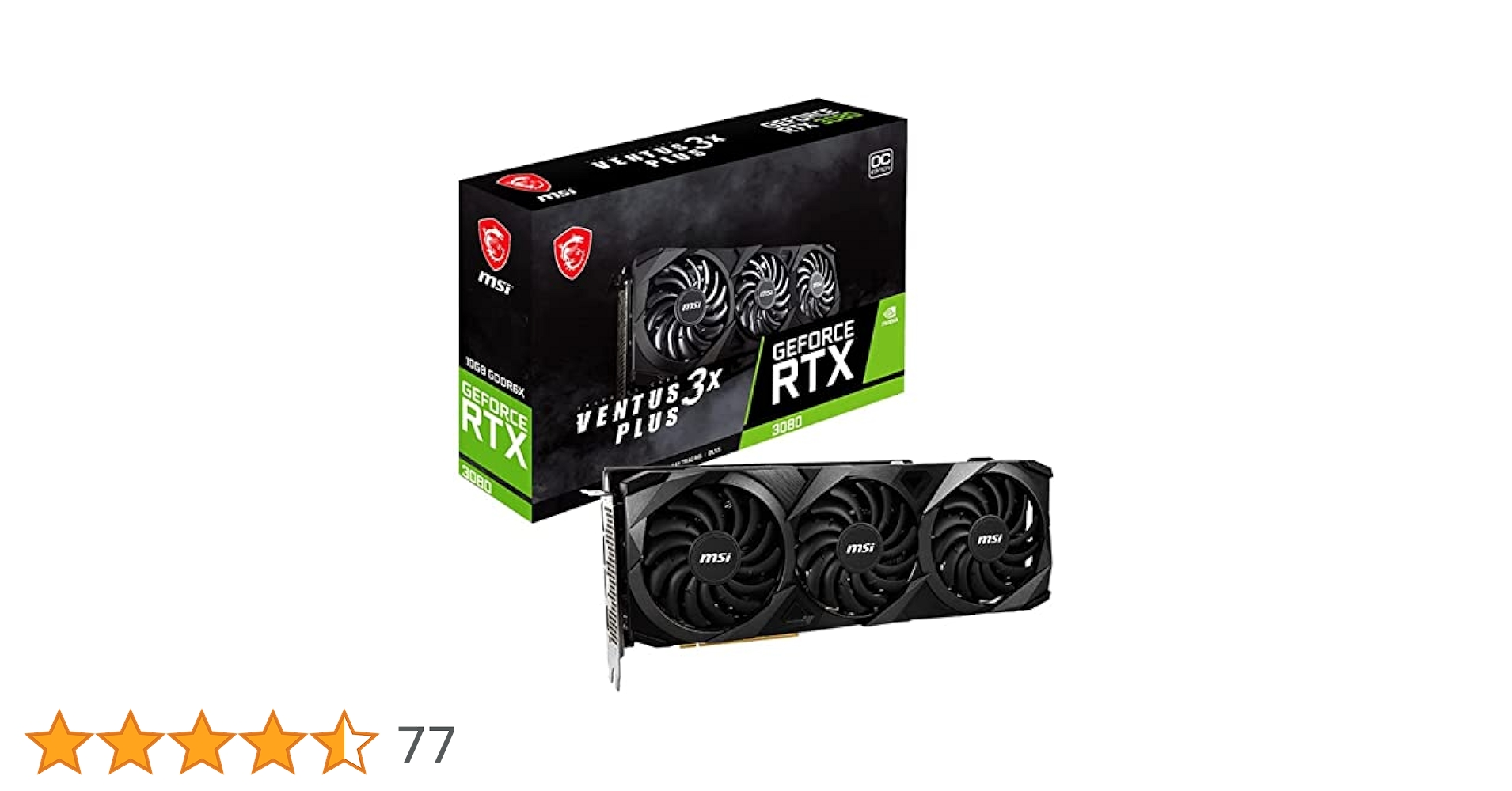 Amazon | MSI RTX 3080 Ventus 3X Plus 10G OC LHR グラフィック