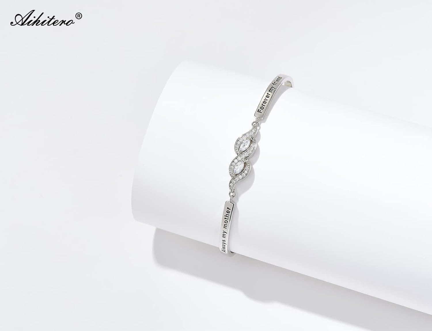 Mother's Day ‘Badass Mom’ Gifts, Engraved ‘Always My Mother/Godmother Forever My Friend’ Bangle Bracelet, ‘Mother Son Forever Love’ Women Jewelry, Christmas Birthday Presents from Daughter