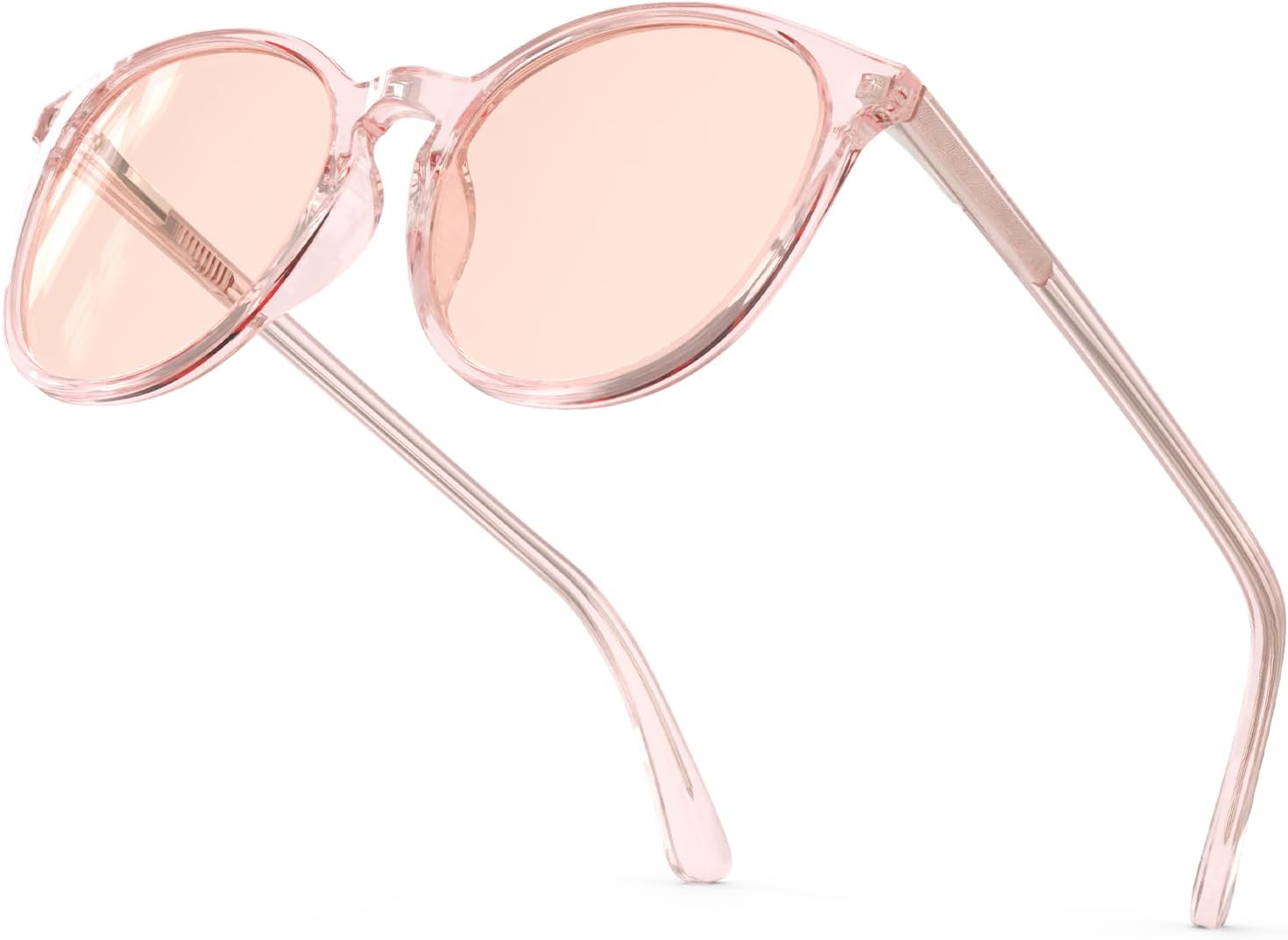 Bloomoak 99% Orange Blue Light Blocking Glasses,Retro Trendy Round Style,Relieve Eye Fatigue,Improve Sleep For Screens/Games