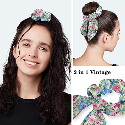 Image of Butterfly Scrub Cap Women with Ponytail & Buttons Adjustable Surgical Nurse Hat with Cotton Sweatband for Long Hair