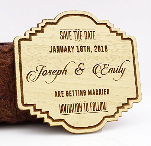 Aimant mariage bois rustique personnalisable pour save the date - 3