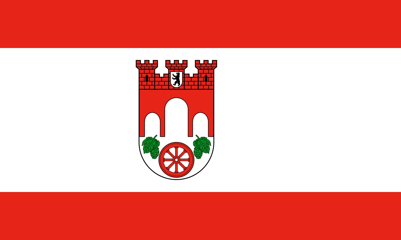 Drapeau Berlin Pankow grand modèle avec finitions de qualité supérieure
