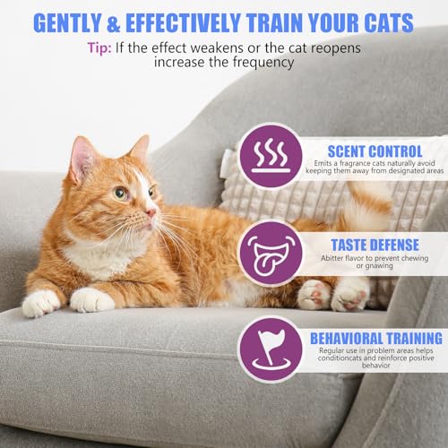Image of Cat Deterrent Spray 2 Pack, Cat Scratch Deterrent Spray for Furniture Protection, Effective Anti-Scratch & Anti-Marking Training Aid with Natural - Safe & Non-Toxic for Cats and Kittens 7.0 fl.oz