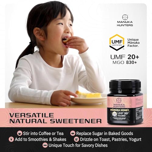 Image of Manuka Honey UMF 20+ (MGO 830+) 250g (Pack of 2) | High MGO & UMF Certified | 100% Pure Raw Unprocessed New Zealand Mānuka Honey With Free Wooden Dipper & 15g Multiflora Spoon Pack