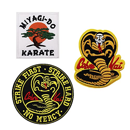 3 Pack Karate Miyagi Do Embroidered Iron On Patches #TOP22