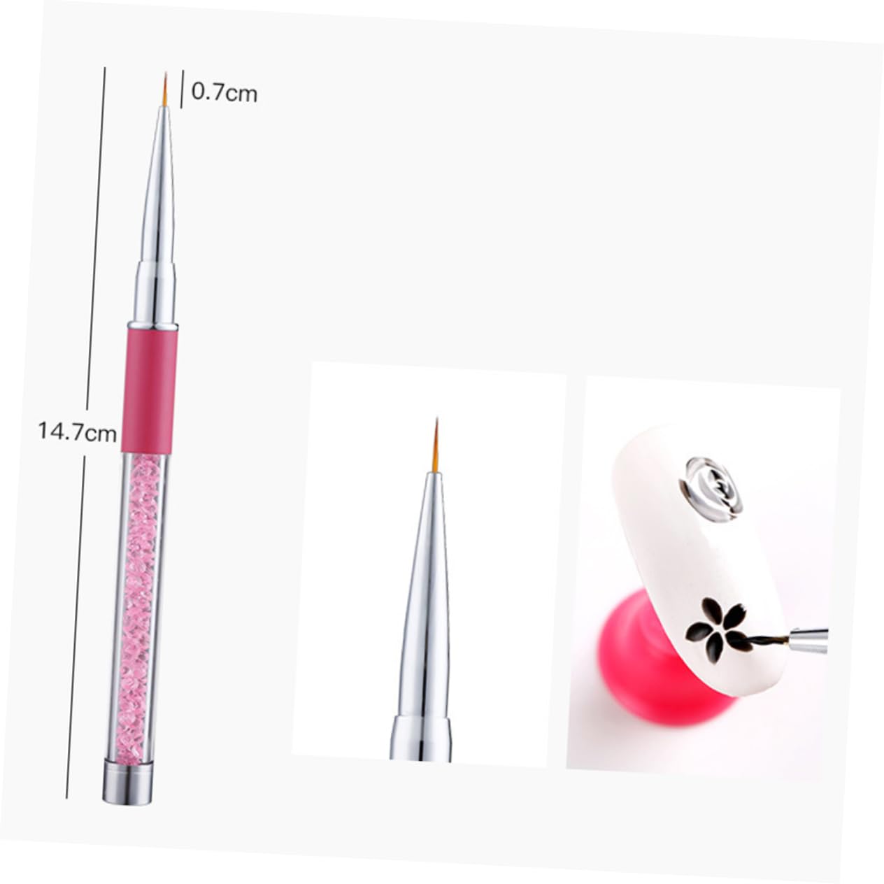 Healeved 10piezas Pinceles De Manicura Acrílicos Mango De Kit Para Arte De Uñas Para Uso Profesional y Casa Incluye Pincel De Punteado