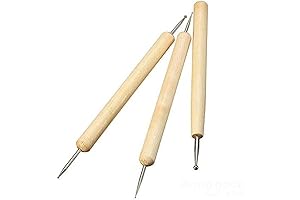 COMIART 3pcs Wood Ball Styluses Tool Set for Embossing