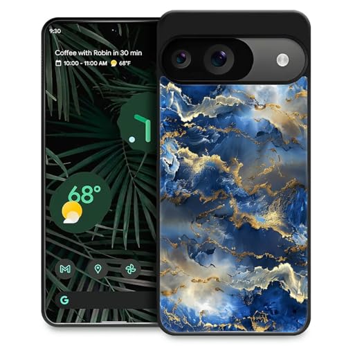 Coque Google Pixel 10 Pro antichoc premium, design artistique nuages et montagnes dorés