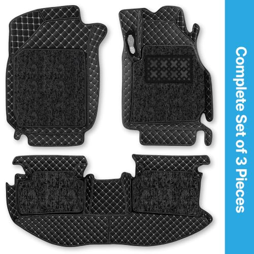 Image of KINGSWAY Accessories Premium 7D Car Floor Mats Only Compatible with Volkswagen Taigun Year 2026 Onwards All Model, Set of 3 Pcs, 100% Waterproof & Washable 7D Car Foot Mats, Classic Black
