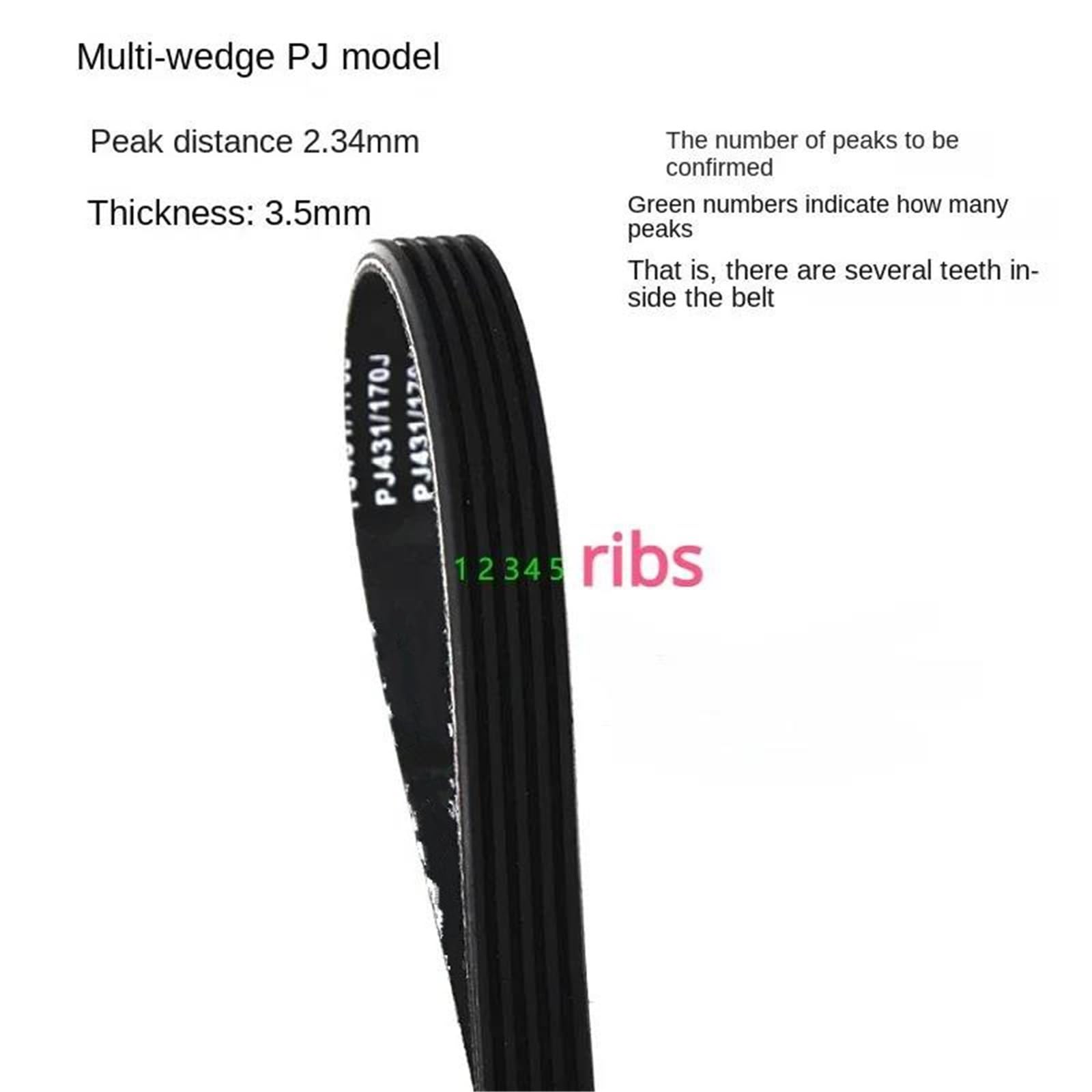 Correas Transmisión Goma Correa Transmisión Goma para Cortacésped para Qualcast M2E1232M/M2E1032M (6PJ490) Circunferencia 490 Mm X Ancho 14 Mm Multirib Correa(5pcs)