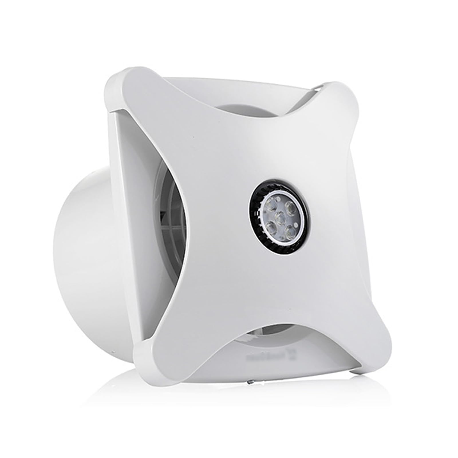 Extractor De Baño, Ventilador De Pared De 6 Pulgadas con Luz Led, Ventilador Silencioso para Baño, Ducha, Inodoro, Cocina, Oficina, Garaje, Blanco.