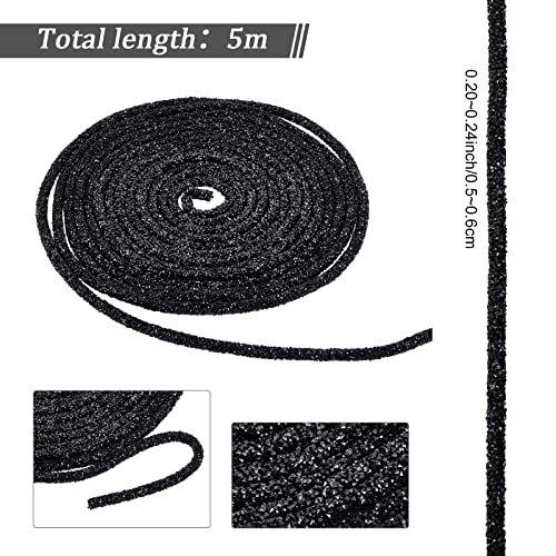 GORGECRAFT 5.5 Yards 6MM Sequin Rhinestone Tube Cord Rope Bling Resin ...