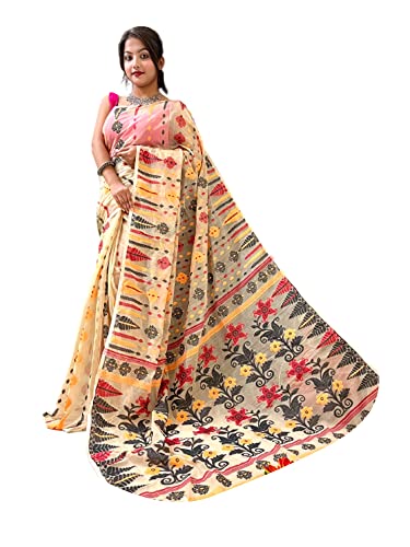 Sari Jamdani de algodón para bodas y fiestas tradicionales Dhaka 929d