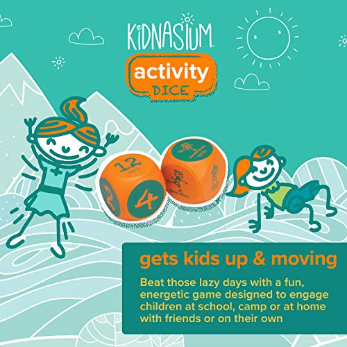 Kidnasium Activity Fitness & Exercise Dice | Fun Educational Classroom Gym Learning Game For Kids 5 And Up | Soft Rolling Cubes For Active Boys & Girls #TOP2
