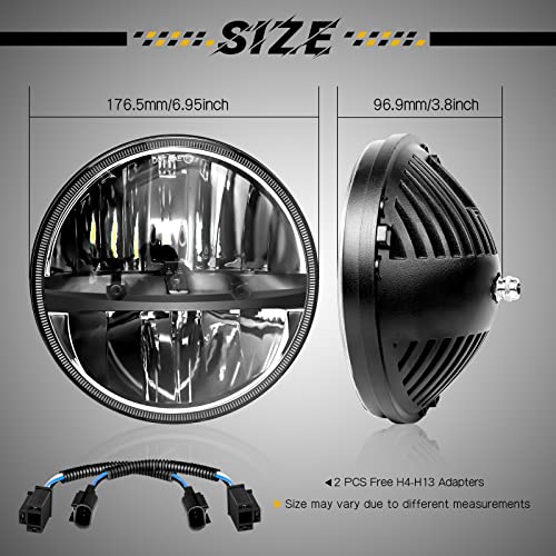 Whdz 7 Inch Round Led Headlight For Wrangler Cj Jk Tj Motorcycle Offroad Vehicles #TOP5