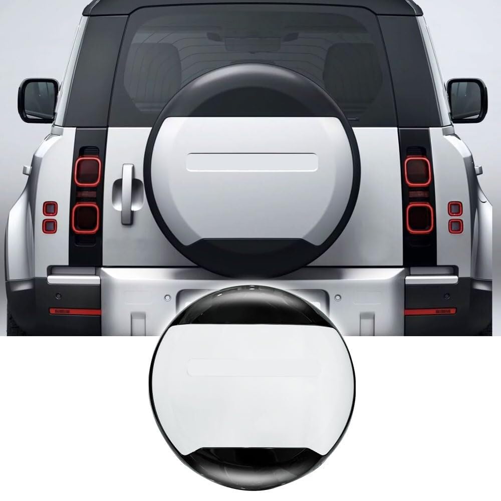 ABS-Hinterrad-Reserverad-Reifen-Rad-Schutz-Passform | For Land Rover Defender 90 110 130 2020-2023 2024(White+Glossy Black)