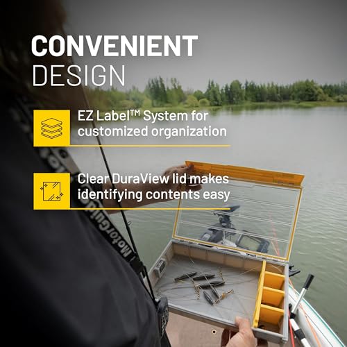 Image of Plano Edge Flex 3700M Tackle Storage | Premium Tackle Organization with Rust Prevention | Includes 38 Flex dividers, yellow /gray