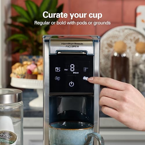Image of Hamilton Beach FlexBrew Advanced 4-in-1 Single Serve Coffee Maker | Hot & Iced Coffee Maker | Removable 45 oz. Reservoir | Uses Pod Packs & Grounds | Fast Brewing | Kitchen Makeover Blue