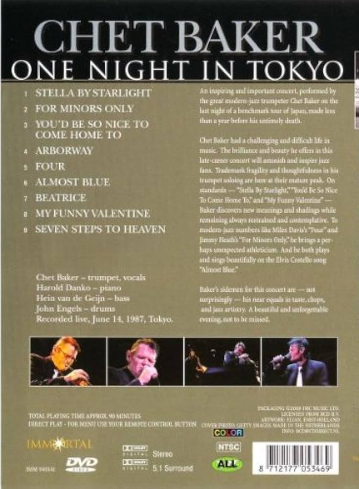 Amazon.co.jp: One Night in Tokyo [DVD] : Chet Baker: DVD
