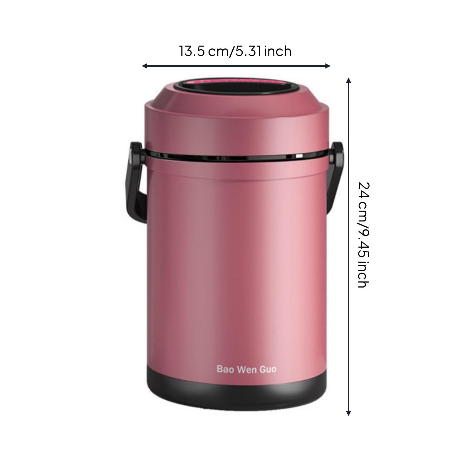 Contenitore Isotermico in Acciaio 304 Grande Capacità Bento Box in Acciaio Inox Facile da Pulire Lunch Box Ermetico per Lavoratori, Ufficio, Trasporto, Rosa, Oro Rosa, 2.6L
