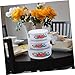 Cabilock Floral Enamel Bowl Lids 3-piece Vintage Enamel Nesting Bowl Set Lids for Family Serving Easy Clean Surface