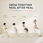 Amazinglife Baby High Chair 3 in 1, Convertible Growth High Chairs for Babies, Feeding Highchairs for Babies and Toddlers, Adjustable Ten Different Heights, Suitable for All Ages, White