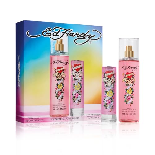 ED HARDY Women's Perfume Fragrance Gift Set, Eau De Parfum &amp; Fragrance Body Mist, 2 Piece Set