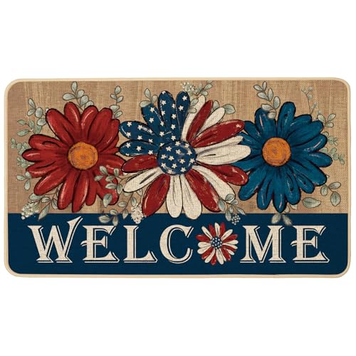 Baccessor Patriotic Daisy Welcome �h�A�}�b�g 17x29�C���`�A�������A���f�[ 7��4�� �Ɨ��L�O�� God Bless America �h�A�}�b�g ����~�� ����\ ���[�v���t�@�C�� �� ���� �t�����g �z���f�[ �z�[