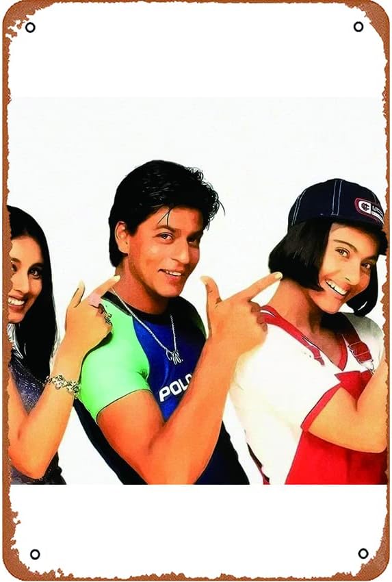 Póster de Kuch Kuch Hota Hai Hindi Old Film Poster Películas y series de televisión, cartel de hojalata de metal vintage Pub Club Cafe Bar Home Wall