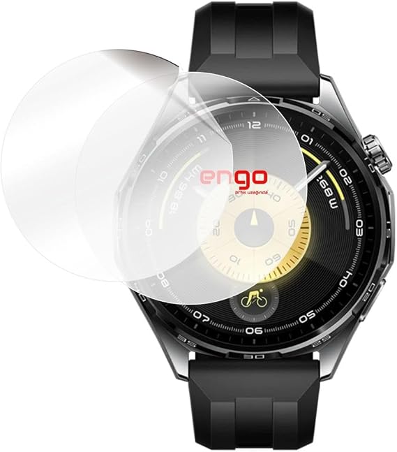 Engo Huawei Watch Gt 6 46mm İle Uyumlu Ekran Koruyucu, Tam Kaplayan Akıllı Saat Koruması, Çizilmeye Dayanıklı Tpu Koruma 2 Adet, Hd Şeffaf