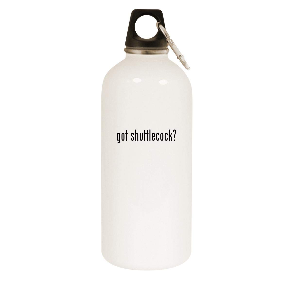 Molandra Products got shuttlecock? - 20oz Stainless Steel White Water Bottle with Carabiner, White