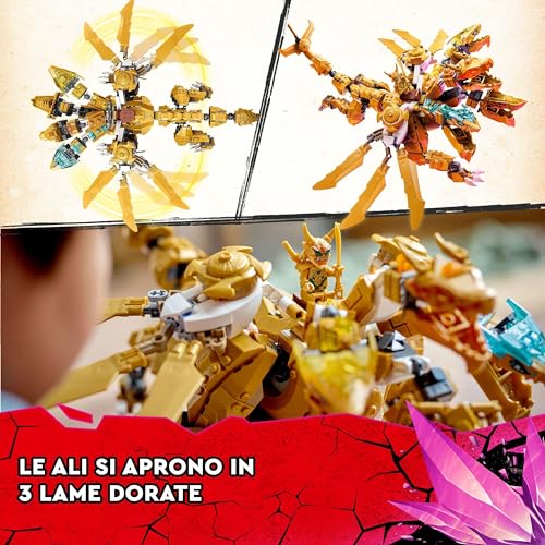 Ninjago Ultra Drago d’Oro di Lloyd, Set Serie TV Crystallized con Grande Action Figure da Costruire e 9 Minifigure, Idea Regalo, Giochi per Bambina o Bambino da 9 Anni in su 71774 - Lego - Immagine 5