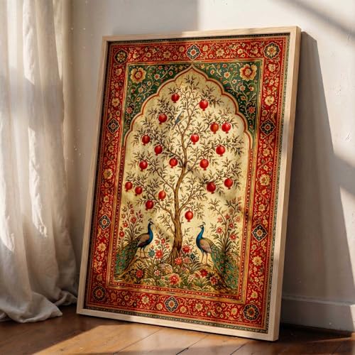 Image of kotart Decorative Traditional Wall Art Home Decor Madhubani Painting poster With Frame For Living Room Bed Room Hotel Wall Decor Digital Reprint (14X20 inch)