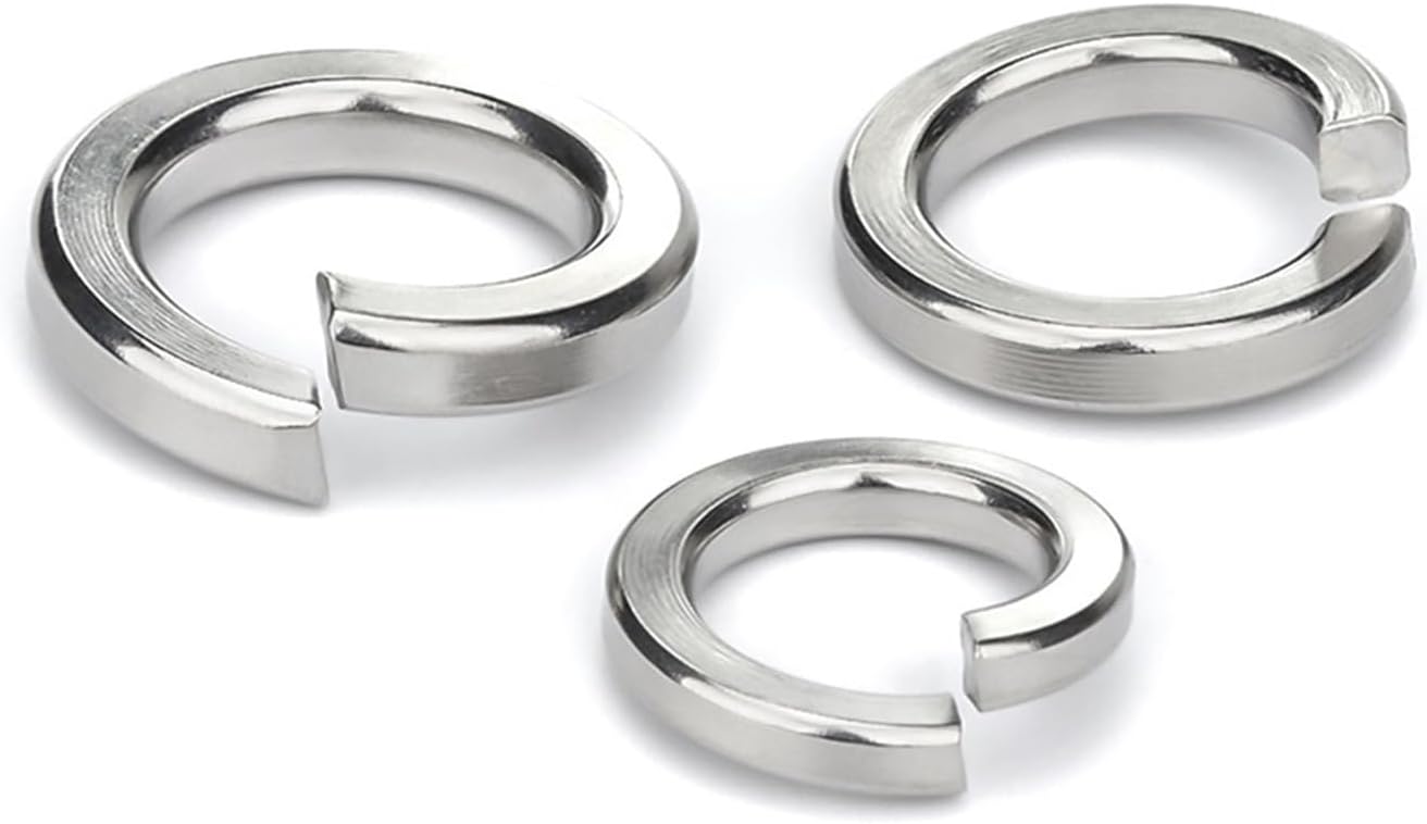 CREAP 5/10/ 20/ 50pcs 304 Stainless Steel Spring Split Lock Washer Elastic Gasket M1.6 M2 M2.5 M3 M4 M5 M6 M8 M10 M12 M16 M24 M27 M30(M18 (10pcs))