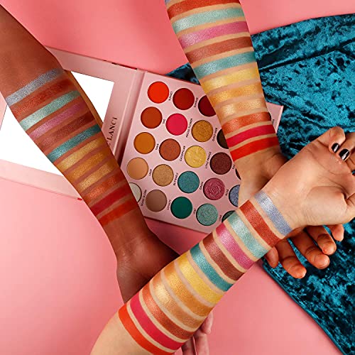De'lanci Colorful Eyeshadow Palette,25 Color Matte Shimmer Metallic Makeup Palette,Cruelty-Free Highly Pigmented Long-Lasting Eyeshadow Pallet,Nude Red Pink Blue Green Gold Purple Smoky Colorful Shade #TOP3