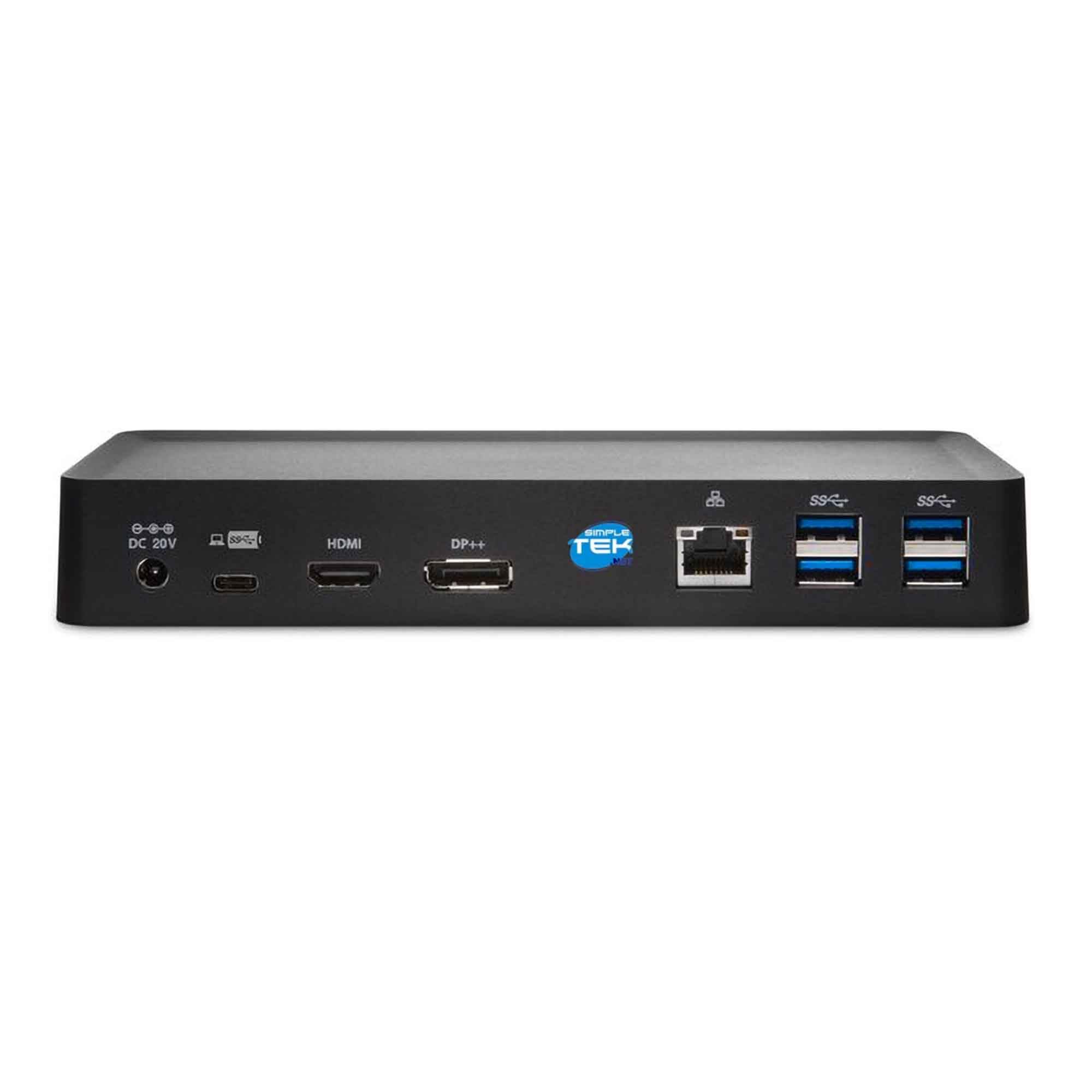SIMPLETEK - Docking Station universale | HDMI DisplayPort++ USB-C Host 5x USB 3.0 1x Gigabit Ethernet Rj-45 | Con alimentatore 170W (Ricondizionato)