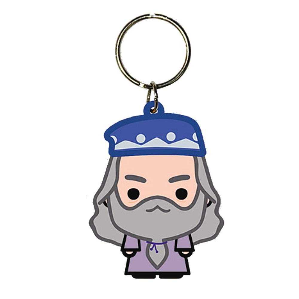 Warner Bros. Genuine Harry Potter Albus Dumbledore Chibi Rubber Keyring Key Fob Hogwarts
