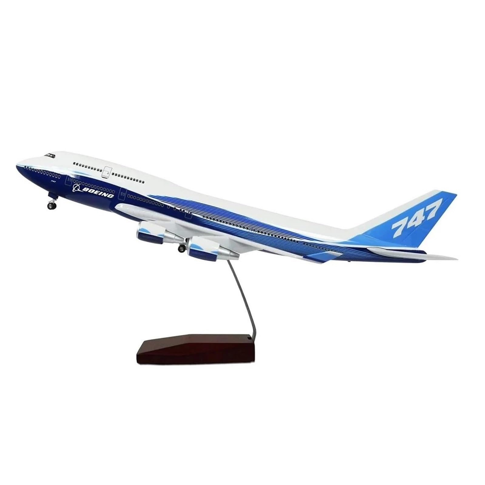 Samolot w skali 1:160 dla modeli samolotów Boeing 747 odlewane samoloty z oświetleniem LED kolekcjonerskie pamiątki udekoruj biuro nadaje się do ekspozycji (bez światła)