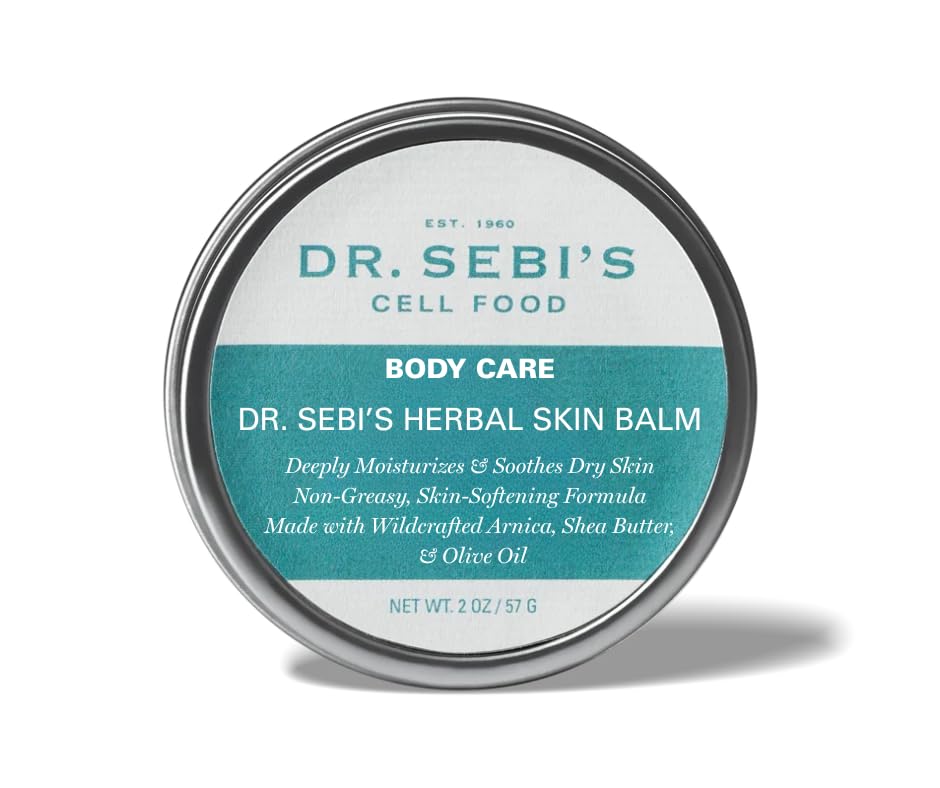 Dr. Sebi's Herbal Skin Balm, Non-Greasy Formula, Deeply Moisturizes & Soothes Dry Skin, with Wildcrafted Arnica, Shea Butter, Olive Oil. For all skin types - 2 Pack