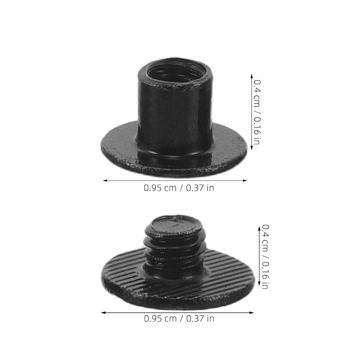 100pcs Chicago Screws M5 X 4mm Black Iron Secure Fastening Posts