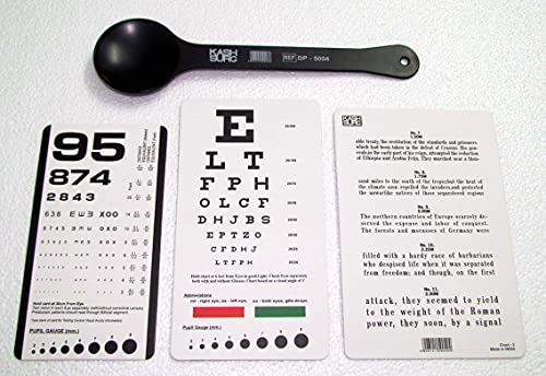 Image of Jeager, Rosenbaum, Snellen Pocket Eye Charts with Occluder - 4 Piece Set