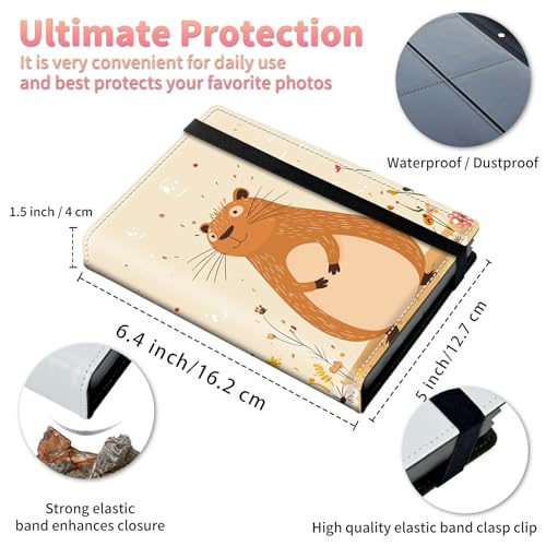 Image of Photo Album 4x6 120 Pockets Photos with Strong Elastic Band, Small Mini Albums Sheet Protector Folder for Photos, Album for Family Wedding Women Men Baby Vacation Gift, Big chinchilla