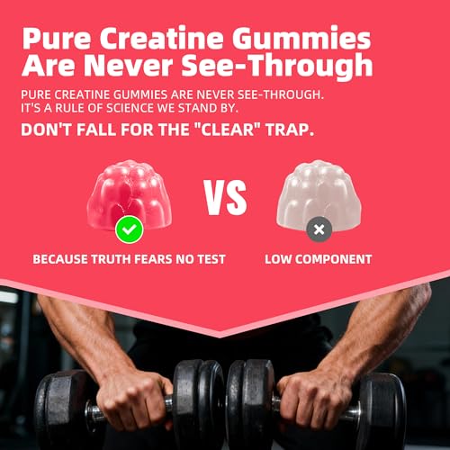 Image of Allcoovita Creatine Monohydrate Gummies 5g for Men & Women. Boost Focus,Strength, and Endurance, Anti-Melting Formula, Vegan, Gluten-Free, Non-GMO,(Peach 120 ct)