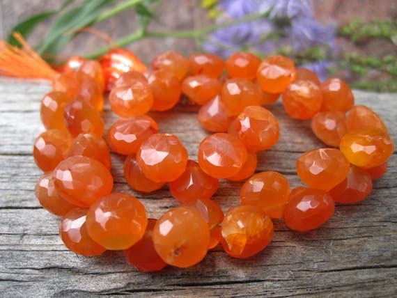 Carnelian beads onion cut briolettes 6mm pour loisirs créatifs