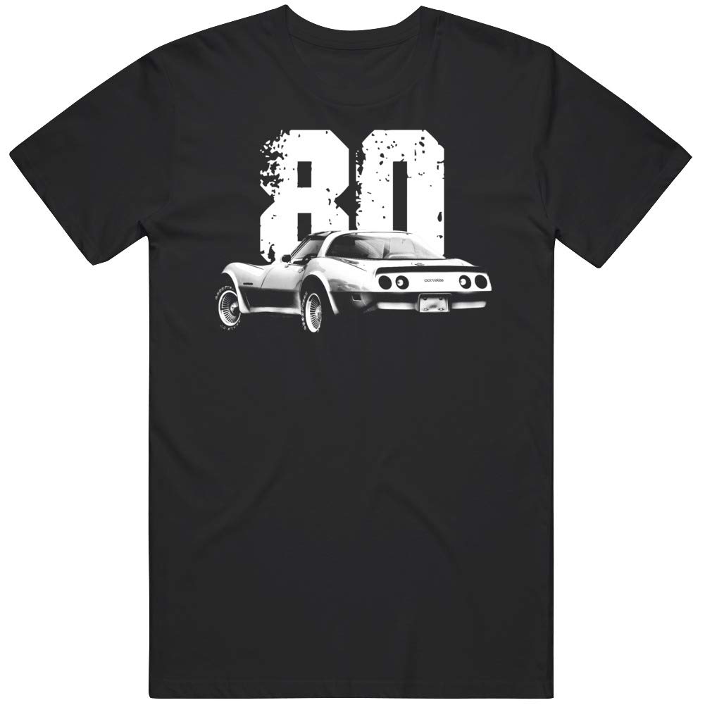 PurpleMonkeyTees1980 Corvette Rear Three Quarter View with Model Year T Shirt