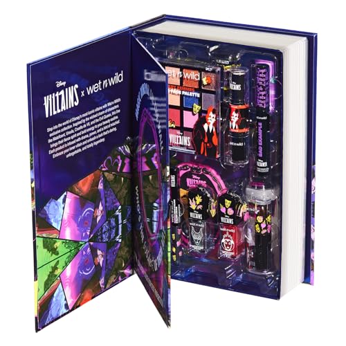 Image of wet n wild Disney Villains PR Box, 14-Piece Makeup & Accessories Collection, Limited Edition Storybook Set, Cruelty-Free