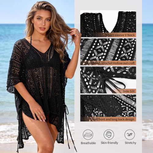 Image of Bathing Suit Cover Up for Women,V-Neck Summer Swimsuit Coverups Loose Swimwear Beach Dress for Pool Sea Party